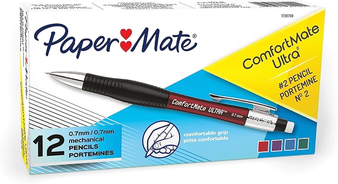 Paper Mate Comfort Mate Ultra Mechanical Pencils, 0.7mm HB #2 Lead, Note-Taking by Unknown
