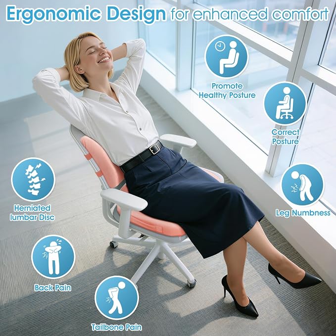 CushZone Ergonomic Seat Cushion & Lumbar Support Pillow - Image 2