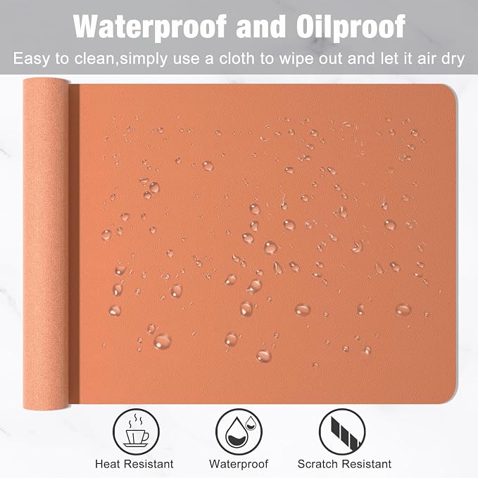 Hsurbtra Desk Pad, 35.5" x 17" PU Leather Desk Mat, XXL Extended Mouse Pad - Image 5