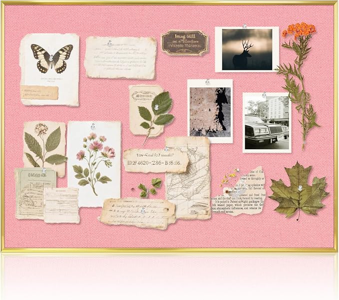 Fabric Bulletin Board, Upgraded Canvas Surface, Wall Mounted, by QUEENLINK