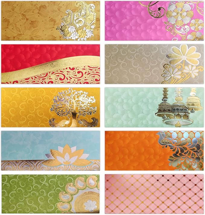 PARTH IMPEX Shagun Gift Envelope Assorted Color Designs | Money Holder Fancy - Image 7