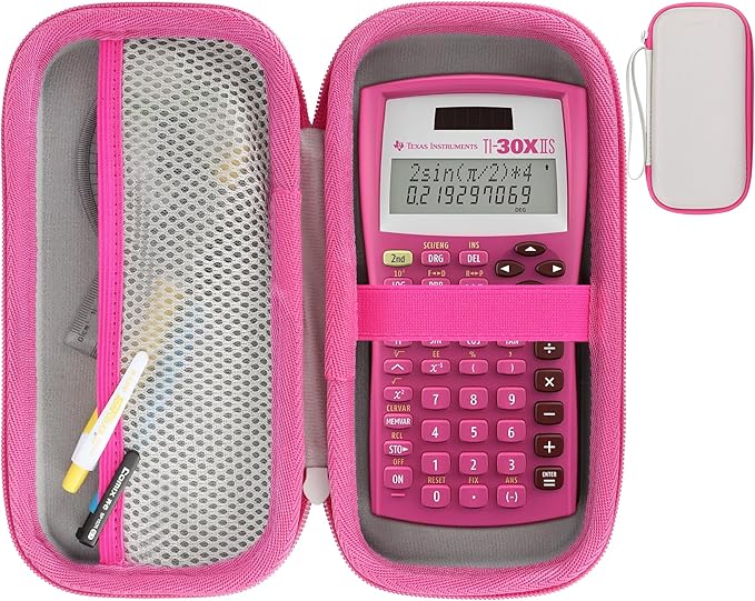 Hard Case Replacement for Texas Instruments TI-30XIIS TI-30XS TI-30Xa TI-36X Pro Scientific Calculator Case Only (Pink + Off White Case)-DeskLoop Office