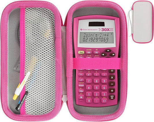 Hard Case Replacement for Texas Instruments TI-30XIIS TI-30XS TI-30Xa TI-36X Pro Scientific Calculator Case Only (Pink + Off White Case)-DeskLoop Office