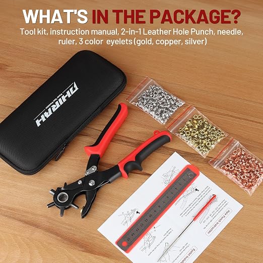 2 in 1 Leather Hole Punch, 3/16" 4.5mm Revolving Hole Puncher - Image 7