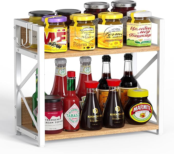 RUILALIFE Kitchen-Countertop-Organizer-Shelf, 2 Tier Coffee Bar Station by RUILALIFE