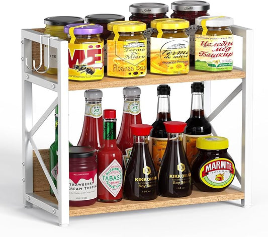 RUILALIFE Kitchen-Countertop-Organizer-Shelf, 2 Tier Coffee Bar Station by RUILALIFE