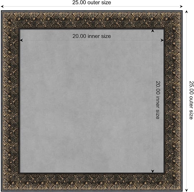 Amanti Art Black Framed Magnetic Board 25x25 Medium Vision Board - Image 3