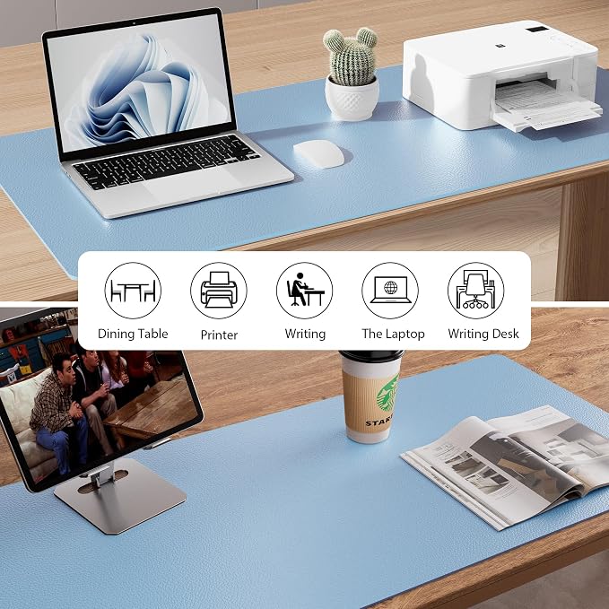 Aothia Faux Leather Desk Mat for Keyboard & Mouse | Large desk mat for keyboard - Image 8