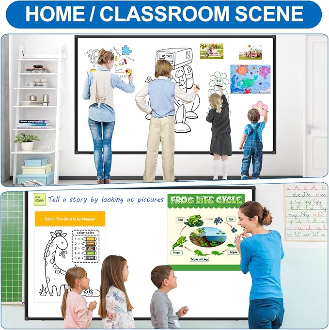 H-Qprobd Large White Board Dry Erase Board for Wall 72"X40" Magnetic Whiteboard with Long Pen Tray, Presentation Dry Erase Boards for Office, Classroom, School, Home-DeskLoop Office