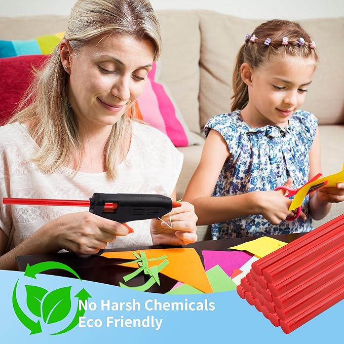 MATUFF Red hot Glue Sticks Full Size 0.43” Dia x 8” Long, 52 pcs Hot melt Adhesive Glue Sticks, All-Purpose Colored Glue Gun Sticks for Christmas Decoration Crafts Arts School Home Repair Bonding-DeskLoop Office