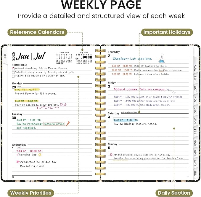 Planner 2026-2027, Academic Monthly and Weekly Calendar Planner - Image 3
