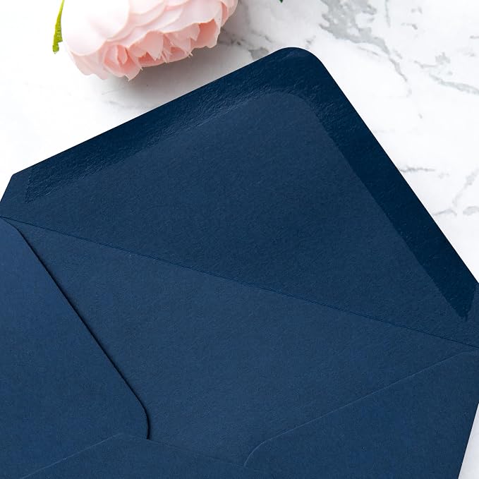 PONATIA 50 Pack A1 Envelopes, 3.62 x 5.2'' Navy Blue Envelopes Perfect - Image 7