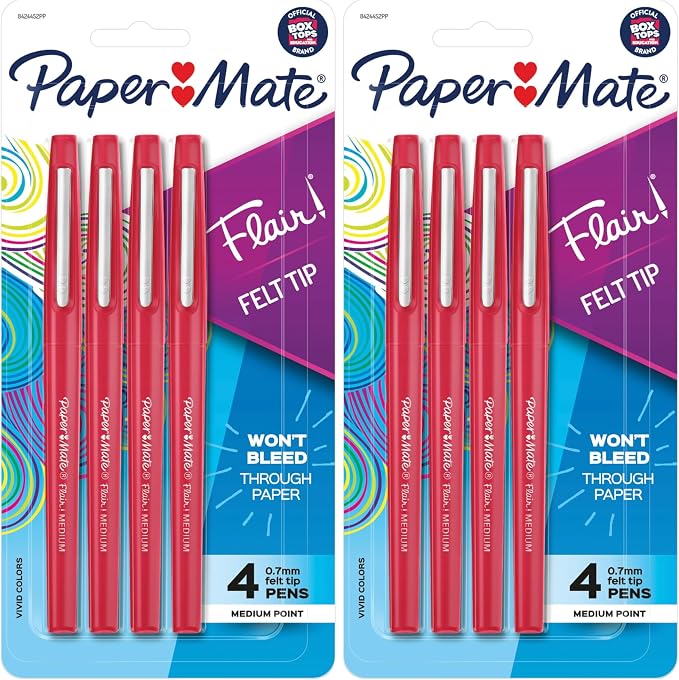 Paper Mate Flair Felt Tip Pens Medium Point Red 1 count by Unknown