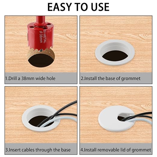 1.5 Inch Desk Grommet, 13 Pieces Cable Grommet, Desk Hole Cover - Image 4