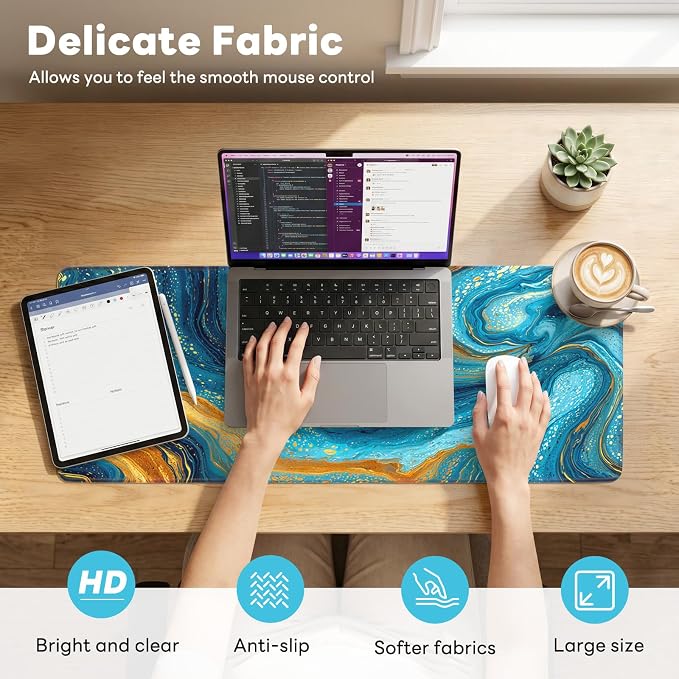 Desk Mat, Big Desk Pad, 31.5x11.8 Inches Extended Big Gaming Mouse Pad - Image 2