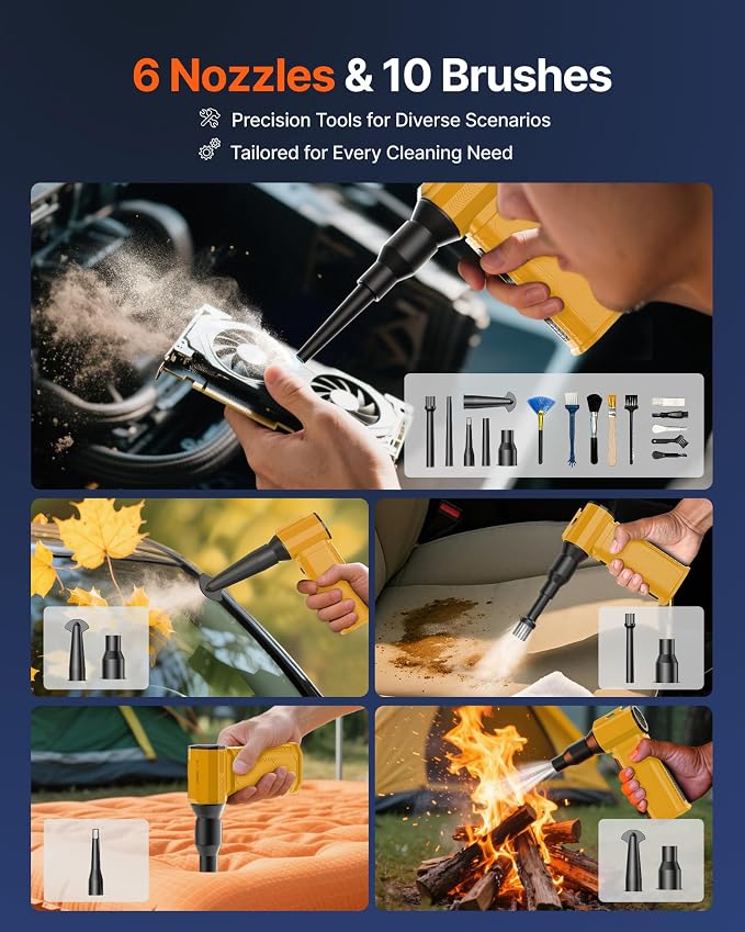 Compressed Air Duster, 000RPM Ultra-Powerful Electric Air Duster | 8000mAh - Image 6