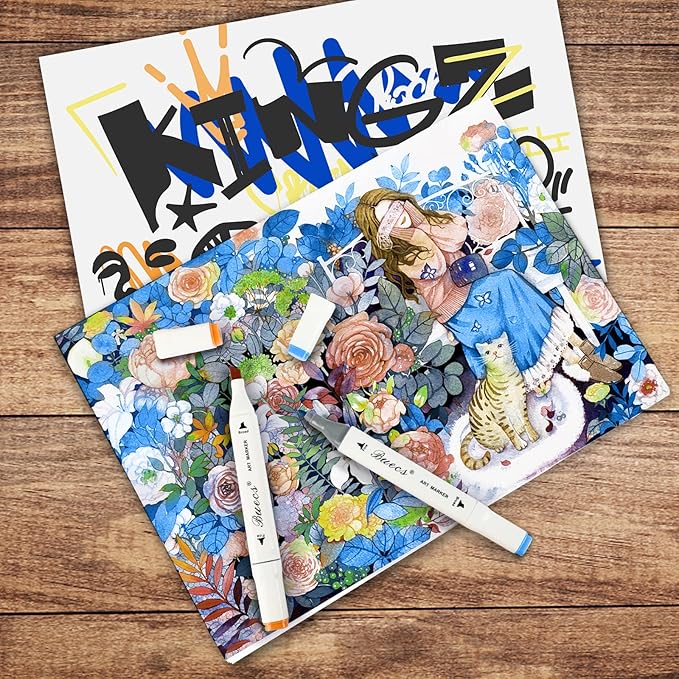 Alcohol Markers: Double Tipped Art Marker, 120 Count, suitable for Adults Artists Painting, Coloring Drawing Sketching, Multicolor-DeskLoop Office