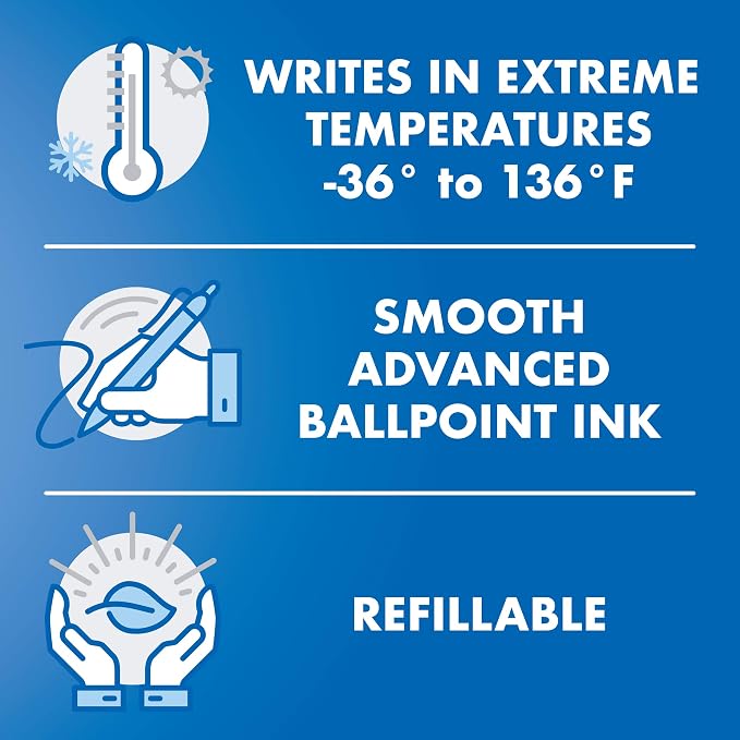 Pilot Acroball PureWhite Advanced Ink Refillable & Retractable Ball Point Pens - Image 5