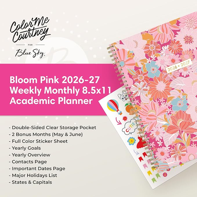 Blue Sky Color Me Courtney 2026-2027 Weekly and Monthly Academic Year Planner - Image 9