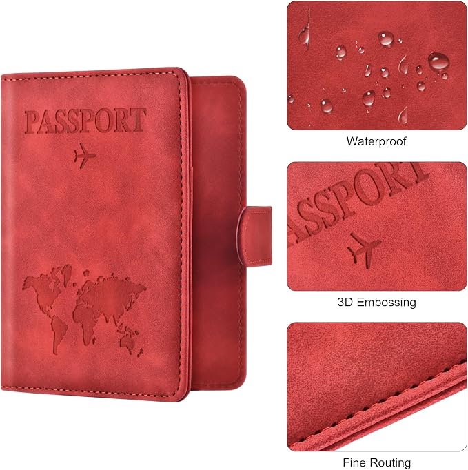 Eoehro Passport Holder for Travel Essentials, Passport Wallet Cover Case for - Image 5