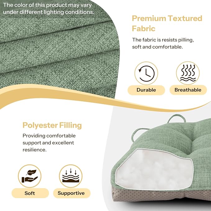 Chair Cushions for Dining Chairs 1 Piece, Sage Green | Non-Slip, - Image 3