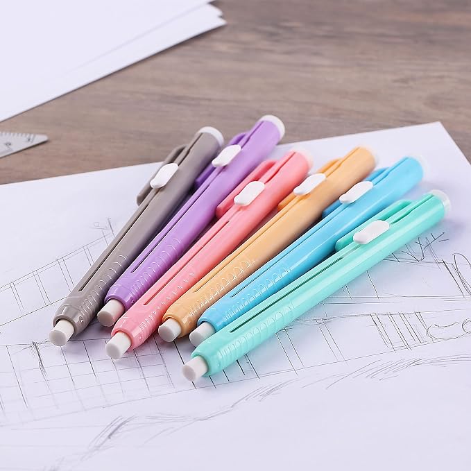 Mr. Pen- Retractable Mechanical Eraser Pens, 6 Pack, Pastel Colors | Latex-Free - Image 7