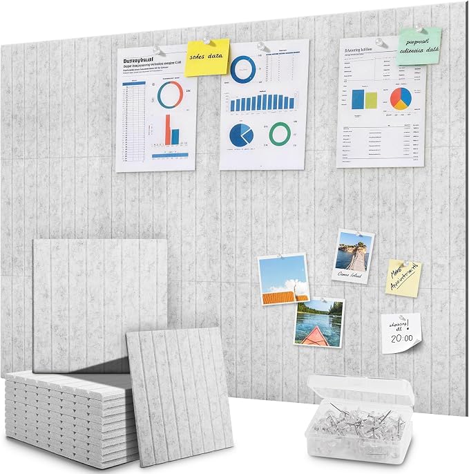 48" x 36" Large Cork Bulletin Board Tiles, Peel and Stick Felt Wall Panels by faainit