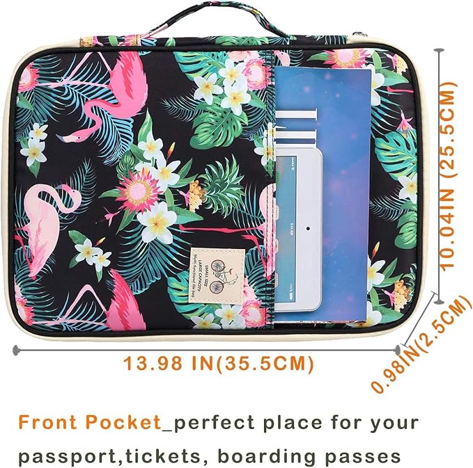 JAKAGO A4 Travel Portfolio Multifunctional Document Organizer Zippered Case - Image 4