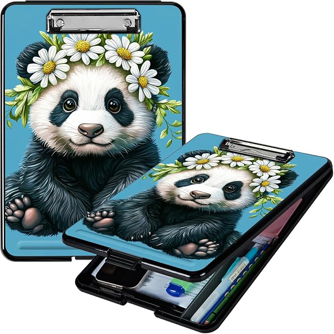 Daisy Panda A4 Clipboard with Storage Pen Holder, Clipboards Organizer Nursing by Unknown