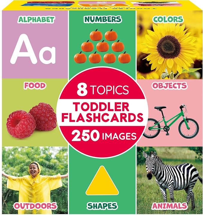 BenBen Flash Cards for Toddlers, Extra Thick, 250 Images, Double-Sided - Image 9
