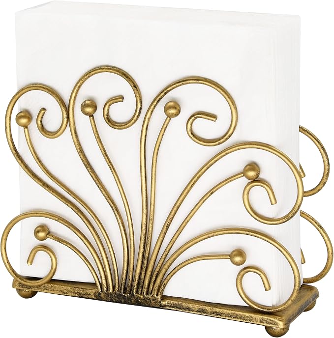 OwlGift Modern Flaunting Peacock Tail Napkin Holder, Antique Design Metal - Image 3