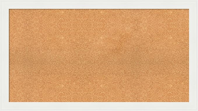 Amanti Art Natural Cork Board for Wall, 25x45 Vision Board with White Frame, Oversize Corkboard Office Decor for Home Organization, Casual Corkboard Pinboard to Display Items for Home Organization in-DeskLoop Office