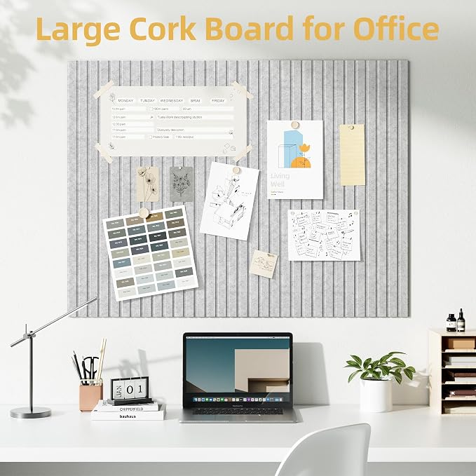 Large Cork Board for Wall 36" x 48" Gray Bulletin Board - Image 2