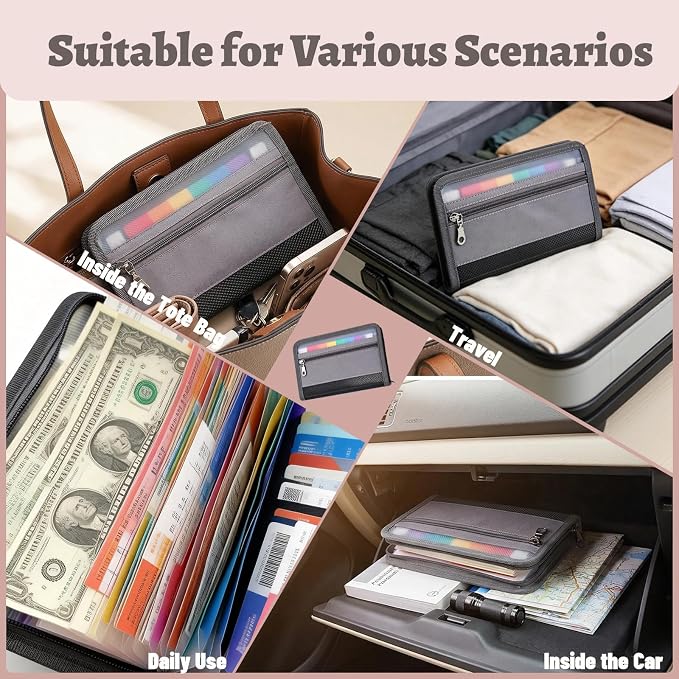 Portable Receipt Organizer & Coupon Holder, 12 Pockets Accordion Expanding File - Image 7