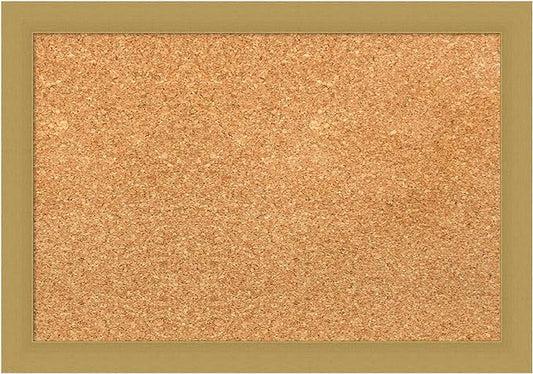 Amanti Art Natural Cork Board for Wall, 14x20 Vision Board with Gold Frame, Small Corkboard Office Decor for Home Organization, Casual Corkboard Pinboard to Display Items for Home Organization in-DeskLoop Office