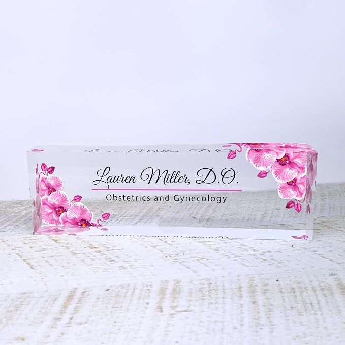 Desk Name Plate for Women, Acrylic Desk Name Plaque, Chiropractor Gift - Image 3