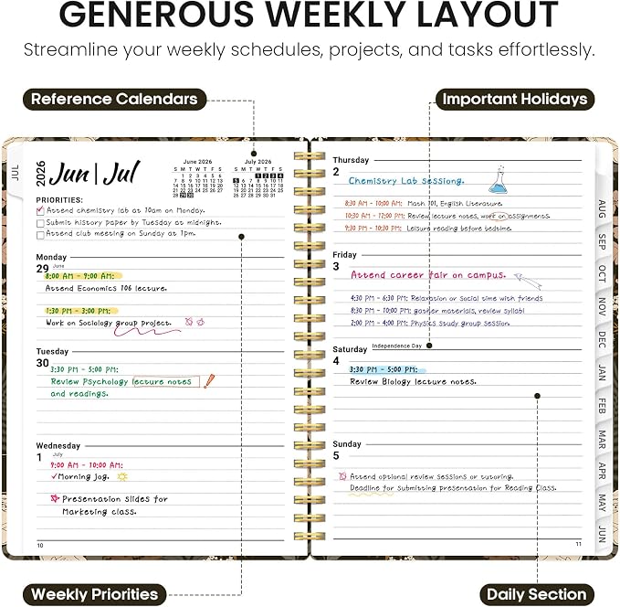 Planner 2026-2027, Academic Year Monthly and Weekly Calendar Planner, Jul 2026 - Image 3
