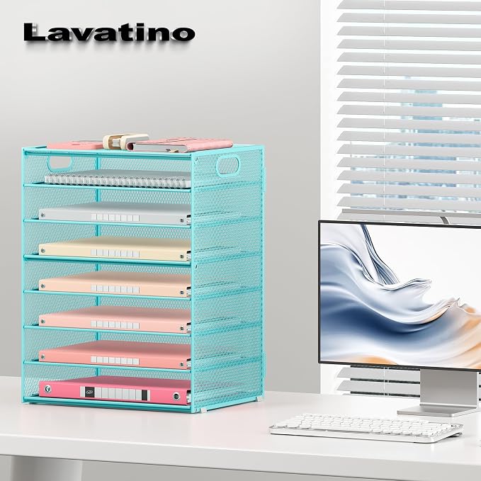 Lavatino 8-Tier Office Desk File Organizer, Letter Tray Paper Organizer - Image 7