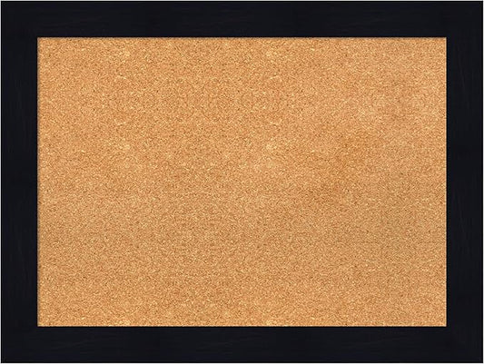 Amanti Art Natural Cork Board for Wall, 24x32 Vision Board with Blue Wood Frame, Medium Corkboard Office Decor for Home Organization, Rustic Farmhouse Corkboard Pinboard to display items for home-DeskLoop Office