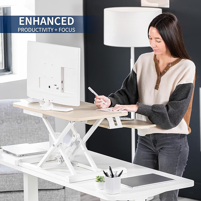 VIVO 28 inch Desk Converter, K Series, Height Adjustable Sit to Stand Riser - Image 4