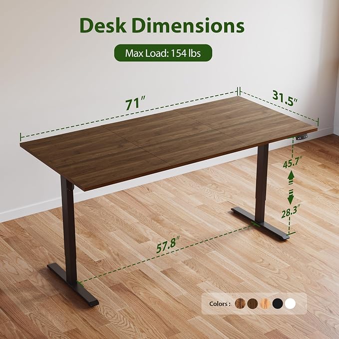 Agilestic Electric Standing Desk, Extra Large 71 x 31.5 Inches Height - Image 3