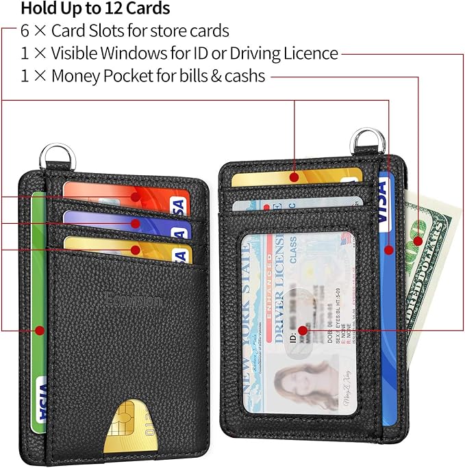 Slim Minimalist Front Pocket Wallet, RFID Blocking Credit Card Holder Wallet - Image 4
