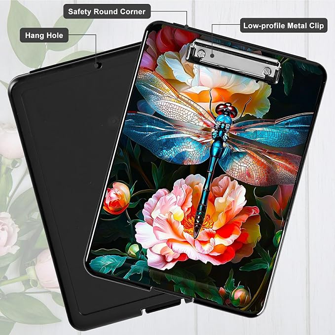 Peony Dragonfly A4 Clipboard - Image 5