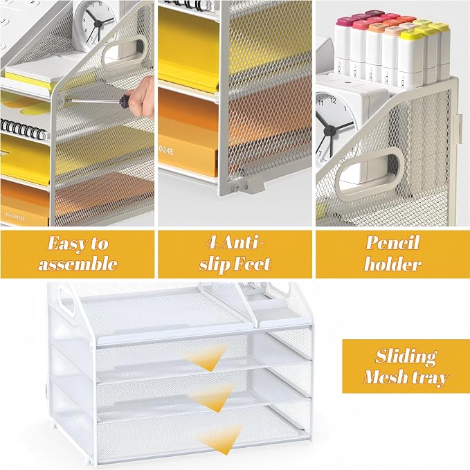 Letter Tray Paper, 4 Tier Desk Organizer - Image 4
