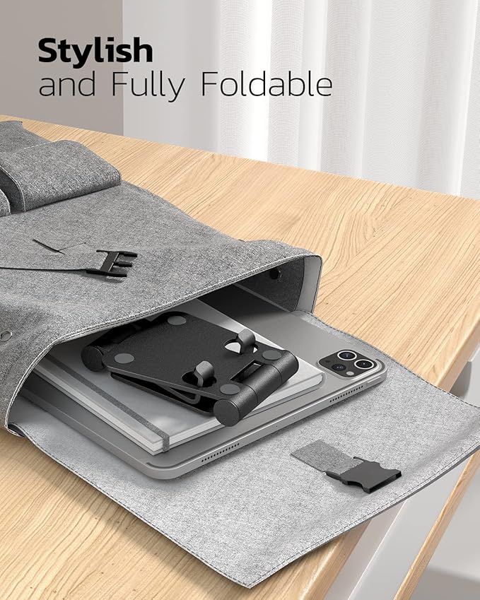 Nulaxy 2 Pack Dual Folding Cell Phone Stand, Fully Adjustable Foldable Desktop - Image 6