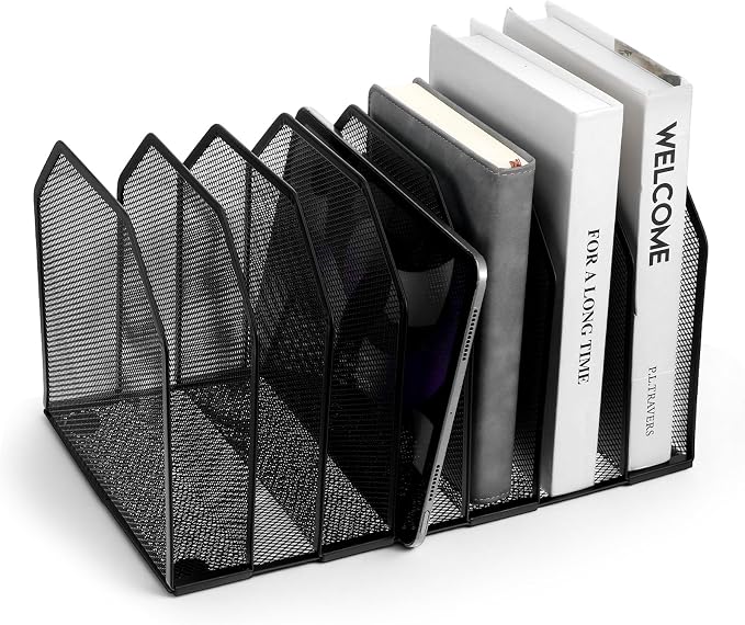 Metal 7-Section File Folder Organizer & Upright File Sorter Holder | Heavy-Duty by Unknown