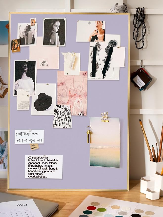Lightomorrow Bulletin Board 40 x 30 inches, Light Lavender Pin Board - Image 5