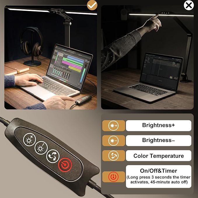 CHARYJOD LED Desk Lamp for Office Home, Height Adjustable Architect Desk Light - Image 2