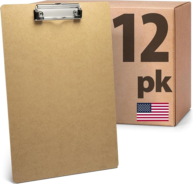 Officemate Recycled Legal Size Wood Clipboard, Low Profile Clip, 12 Pack by Officemate