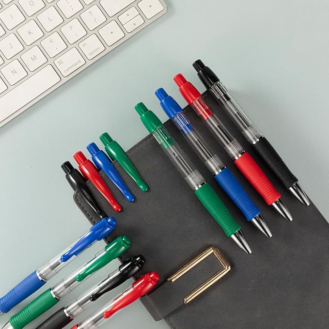 BallPoint Pens Bulk, 100 Pack (BLACK Ink), No Bleed Black Ink with soft Grip, Click Pens for Office Home and School, Retractable Ballpoint Pens, Medium Point, 1.00MM Smooth Writing (Black)